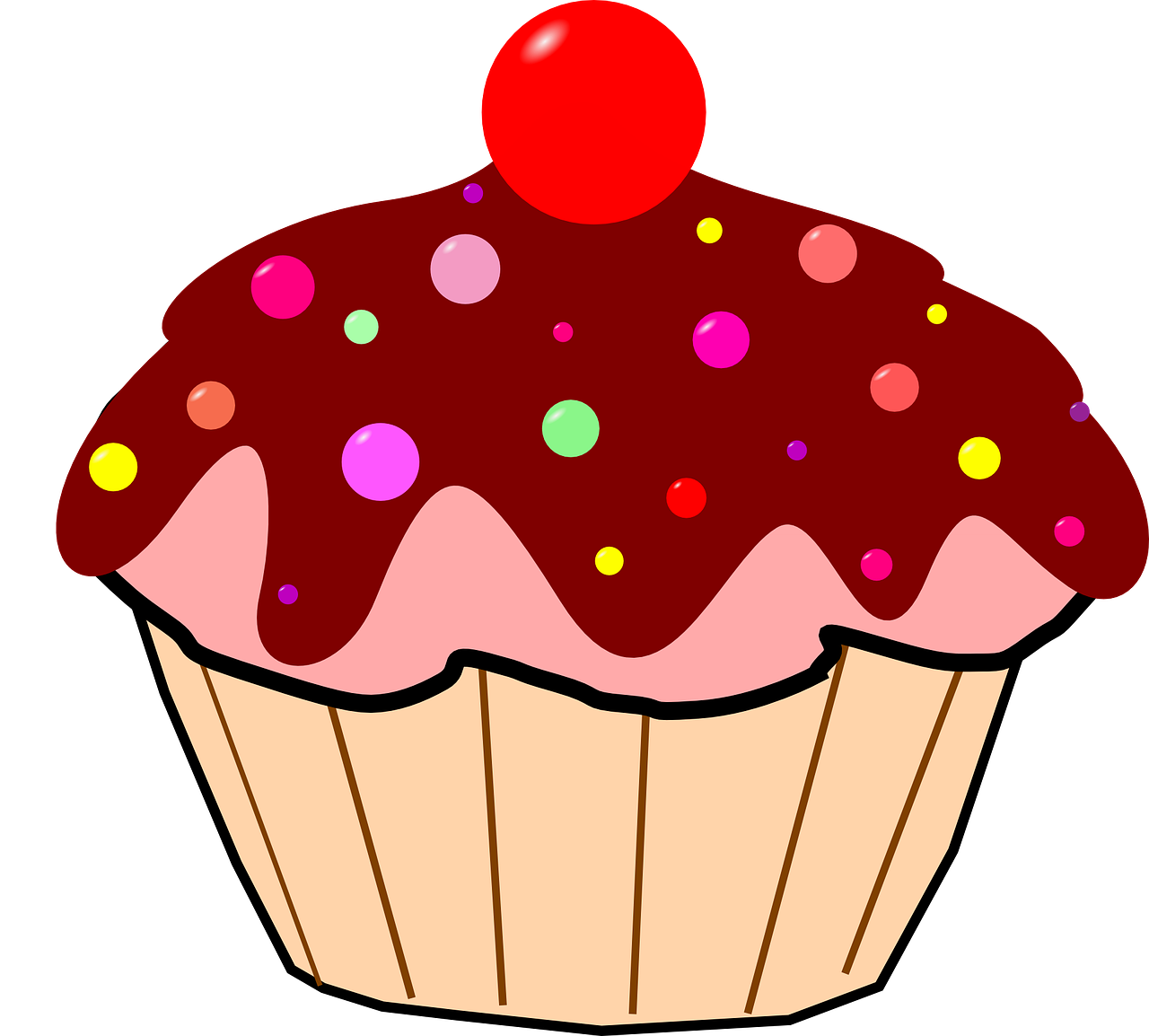 cupcake, chocolate icing, smarties-310967.jpg